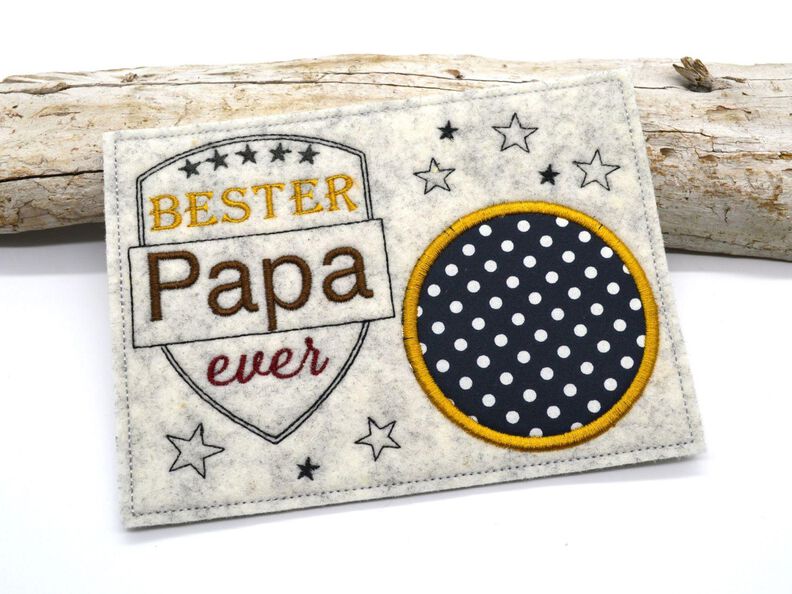 Stickdatei Papa Mug Rug Tassenteppich image number 2