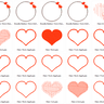 Herz Liebe Stickdatei gefüllt , Appli , doodle Button thumbnail number 5