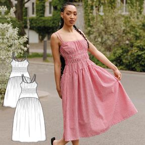 Sommerkleid Schnittmuster Damen XS-XXXL A-Linie Kleid