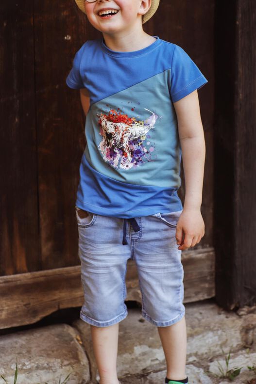 *Kids Basicshirt* Shirt mit vielen Teilungen, runder Saum image number 6