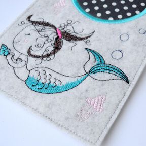 Stickdatei Mug Rug  Meerjungfrau 13x18cm und 13x20cm