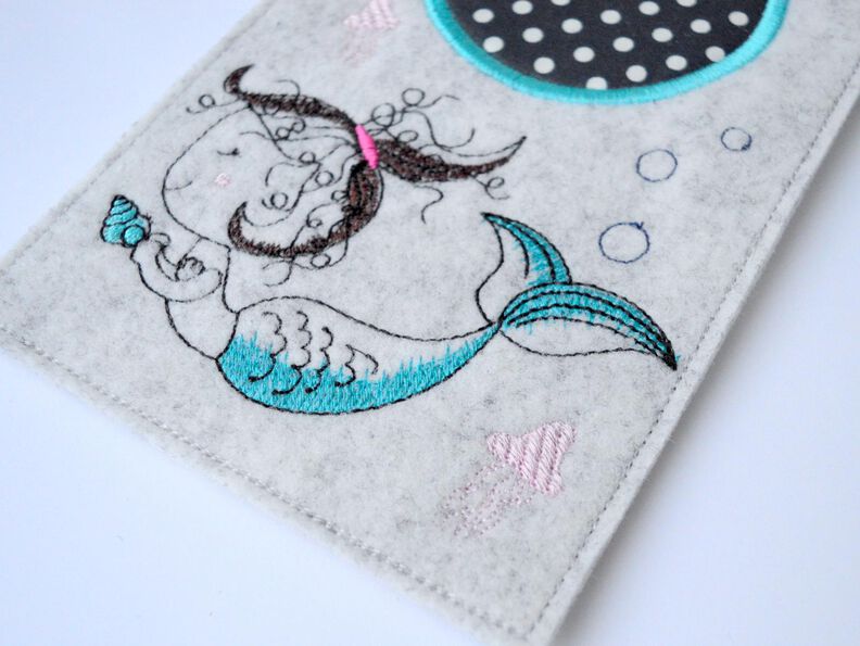 Stickdatei Mug Rug  Meerjungfrau 13x18cm und 13x20cm image number 2