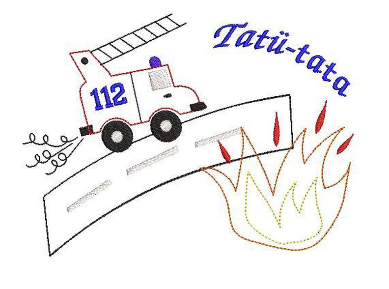Stickdatei Feuerwehr doodle 13x18cm image number 2