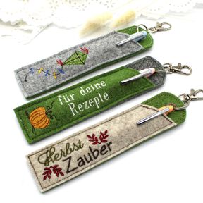 Stickdatei Herbst Etuis Stifteetui schmal für einen Stifte