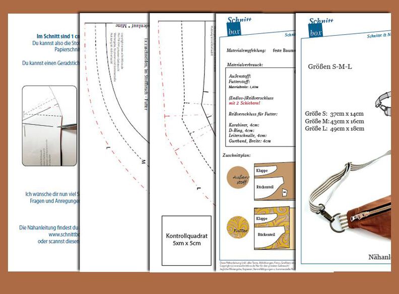 ebook Gürteltasche, Bauchtasche, Schnittmuster Gr. S-M-L image number 4