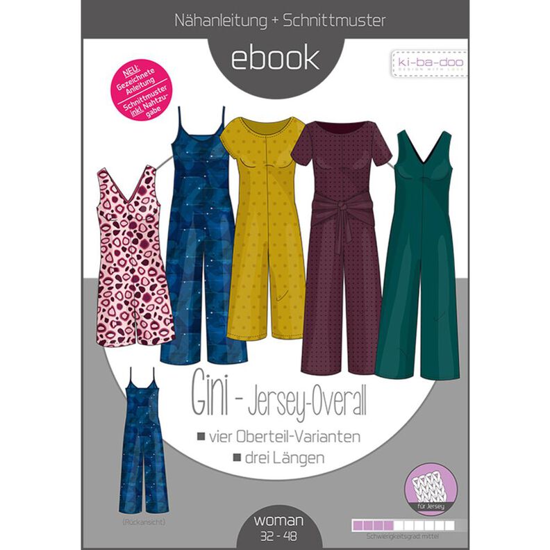 Ebook  Jumper GINI Gr.32-48 - Schnittmuster PDF Datei in A4 image number 1