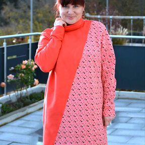 Rollkragen Kleid, Pulli mit Teilung MARICA  (32-60) Schnitt