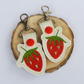 ITH Stickdatei Schlüsselanhänger Erdbeeren