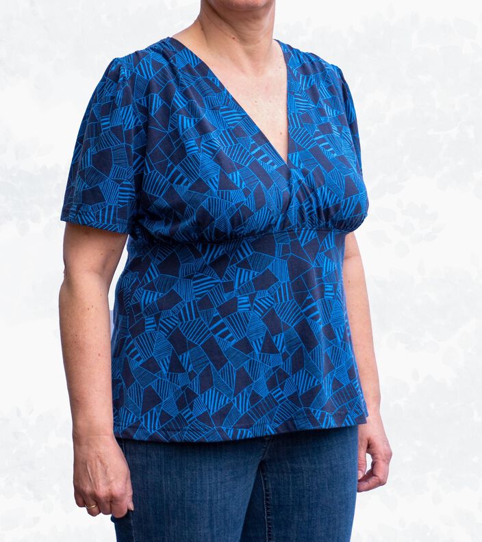 Selina Shirt mit Kräuselungen V-Ausschnitt BU 80-116, A4+A0 image number 7