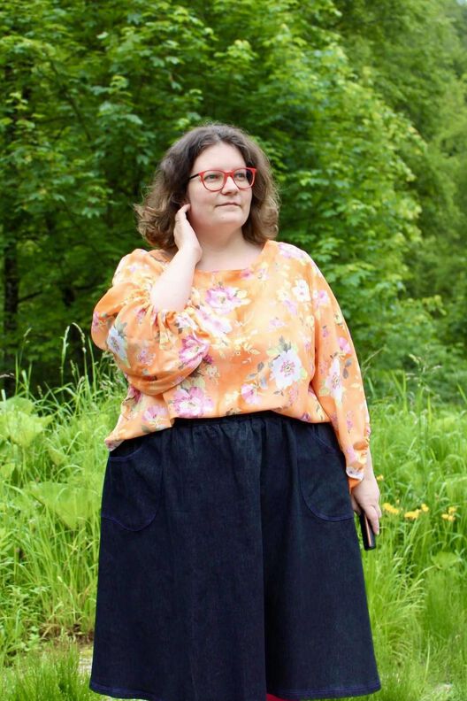 Bluse mit Ballonärmeln PETUNIA (34-58) Schnittmuster  image number 8