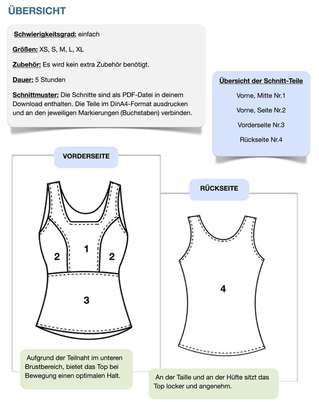 Top #Paula Nähanleitung und Schnittmuster (XS-XL) image number 8