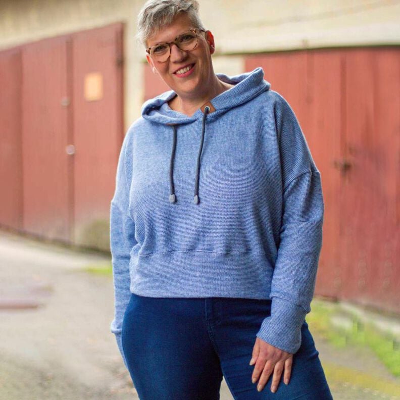 Kurzer Sweater (34-58) SALVIA Damen Schnittmuster Hoodie image number 1