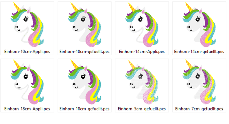 Einhorn Kopf Stickdatei image number 2