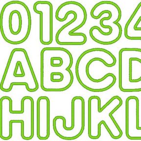 10cm Buchstaben und Zahlen Stickdatei Alphabet Zahl