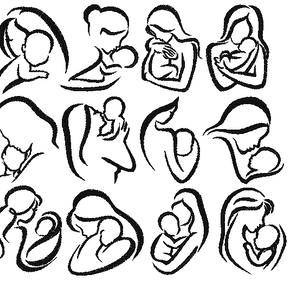 Stickdatei Mama und Baby 12 Motive