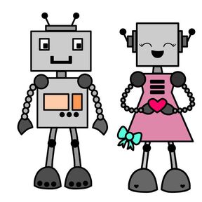 Roboter Robert & Roberta Applikationsvorlage PDF