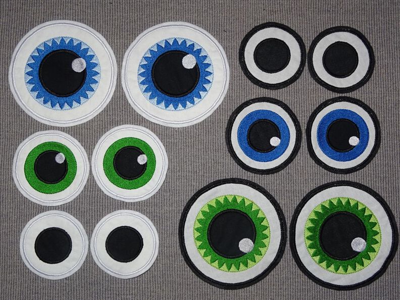 runde XXL Augen bis 20cm für Kuscheltiere Stickdatei image number 6