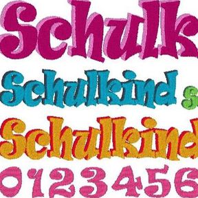 Schulkind in 3D Optik und Zahlen Stickdatei