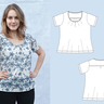 Gloria – Elegantes Jersey Shirt mit Falten, Gr. 34-50, A4+A0 thumbnail number 5