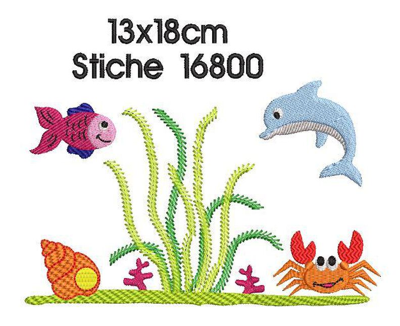 Stickdatei Unterwasserwelt SET 10x10cm Rahmen image number 3
