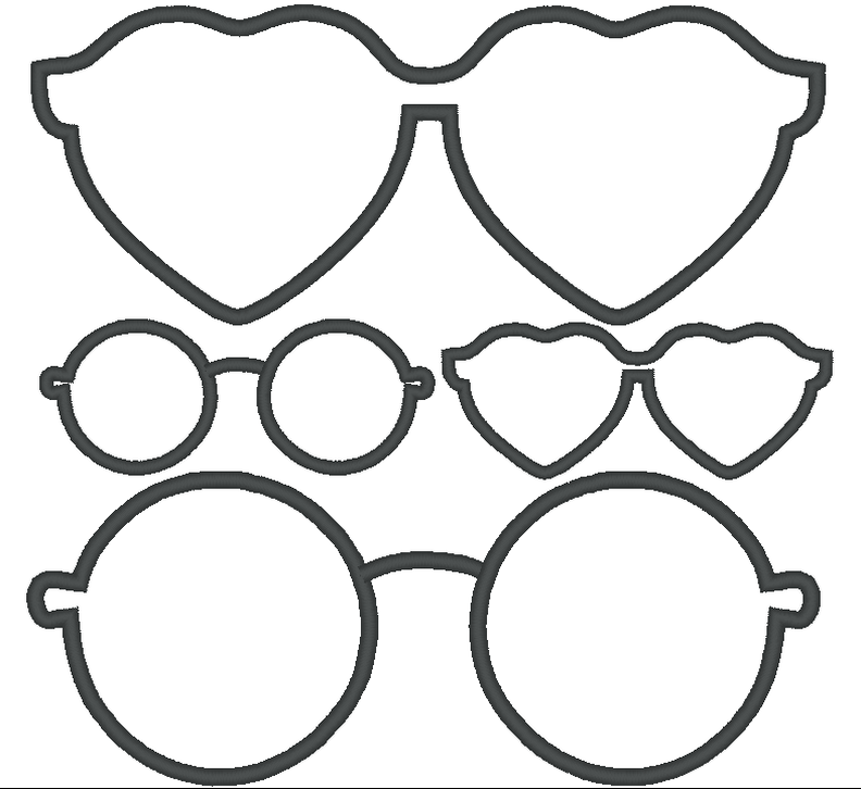 Stickdatei Sonnenbrille Stoffapplikation Kuscheltiere Kissen image number 5