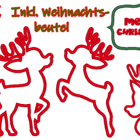 Hirsch Reh Weihnachten Stickdatei inkl. Säckchen 