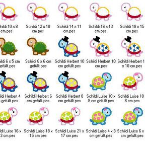 Schildkröte Stickdatei Schildi  Luise und Herbert