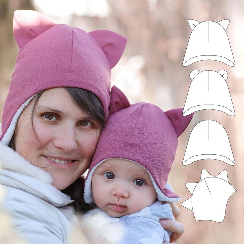 Baby-, Kinder- und Erwachsenen-M&uuml;tze Inka  Schnittmuster image number 1