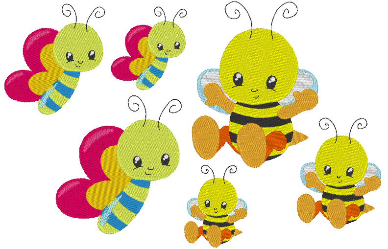 Stickdatei - Biene mit Schmetterling Cute image number 4
