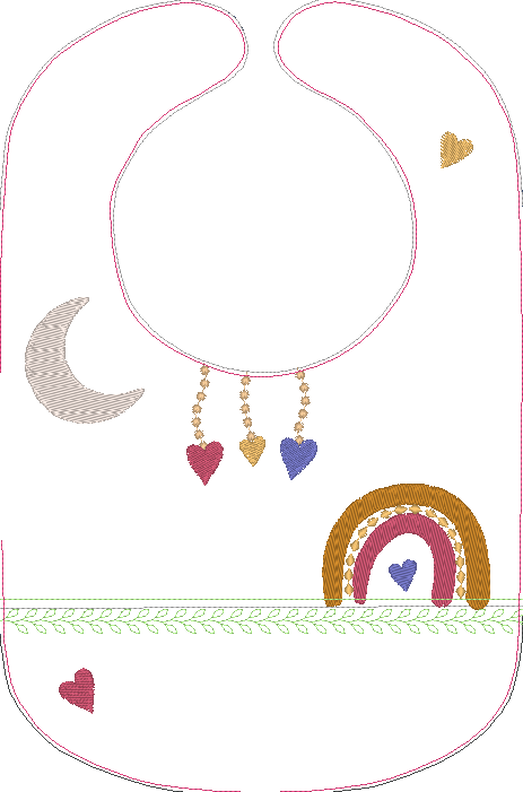 Stickdatei - Regenbogen Mond Boho Kissen Lätzchen SET ITH image number 10