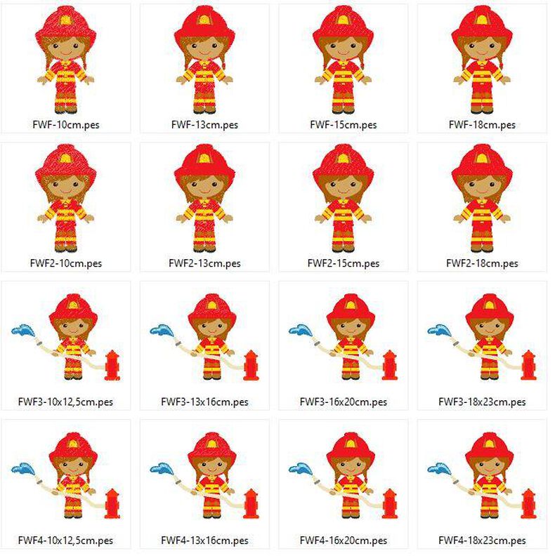 Feuerwehr Frau / Mädchen Stickdatei image number 4