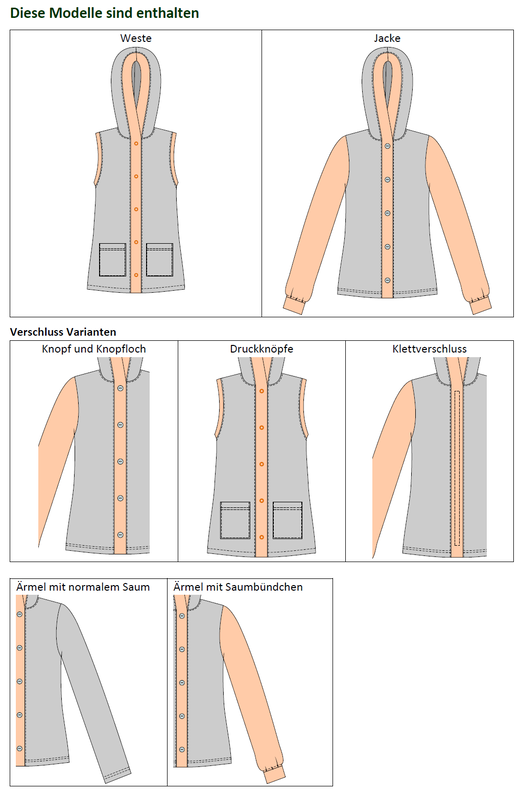 Daria Sweatjacke/Weste mit Knöpfen und Kapuze BU 80-116 image number 9