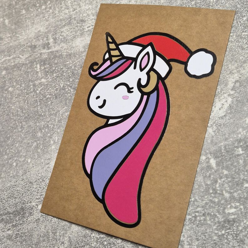 Plotterdatei Einhorn Weihanchten - 2 Varianten SVG PNG DXF image number 4