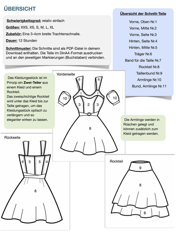 Kleid #Mary Nähanleitung und Schnittmuster (XXS-XL) image number 8