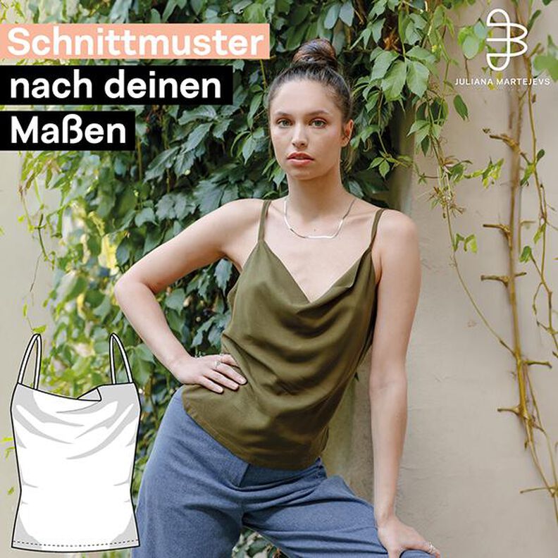 Schnittmuster nach Maß für ein Top mit Wasserfallausschnitt  image number 1
