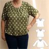 Betty - Bluse mit Falten und weiten Ärmeln BU 80-116, A4+A0 thumbnail number 1