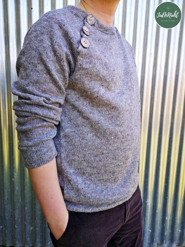 Knopfleisten Pullover BUTTON RAGLAN XS-4XL image number 4