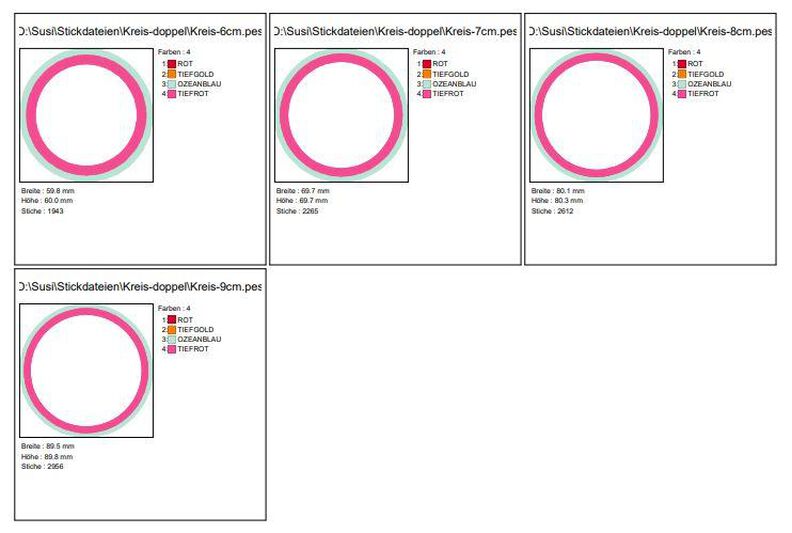Kreis Rahmen mit doppeltem Rand Stickdatei in 16 Gr. image number 4
