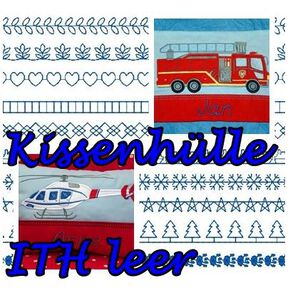 Kissenhülle 2 leer für eigene Motive und Name ITH Stickdatei