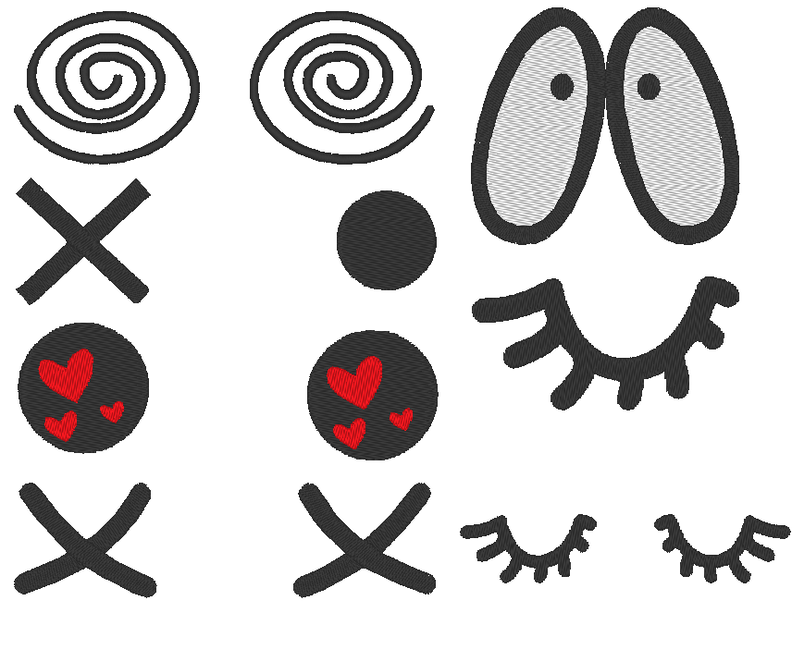 Stickdatei Comic Augen Kuscheltiere Kissen Bettschlagen image number 8