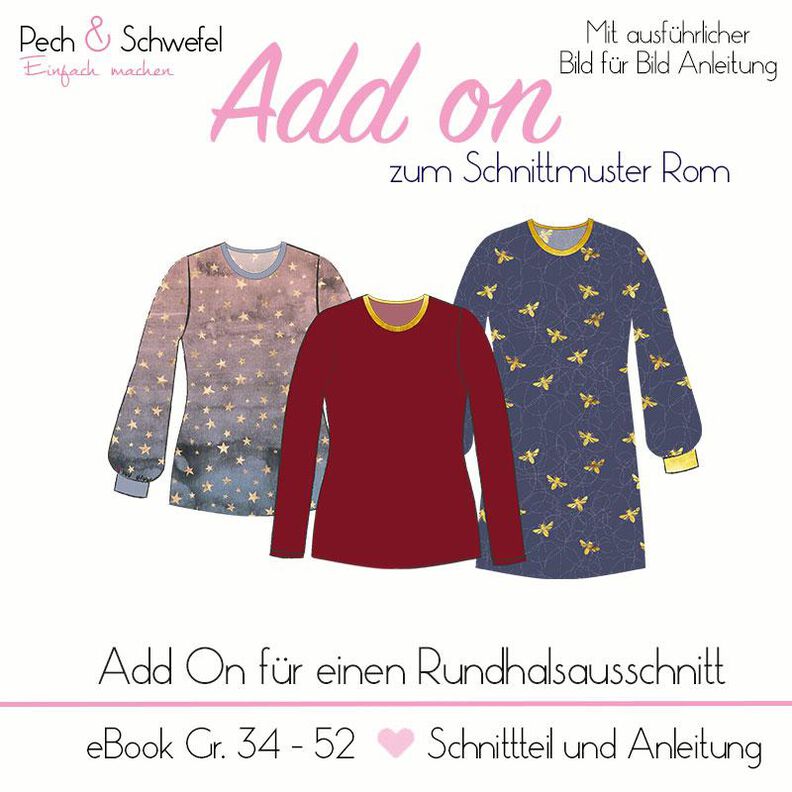 Add on zum Ebook “Rom” Damen Gr. 34 – 52 Rundhalsauschnit image number 1
