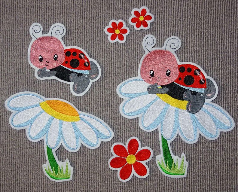 Stickdatei - Käfer Marienkäfer auf Blume Lady bug image number 4