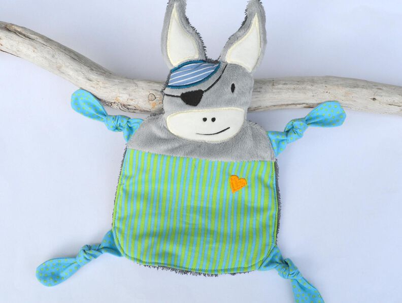 ITH Esel Pirat Schmusetuch Stickdatei 18x30cm image number 3