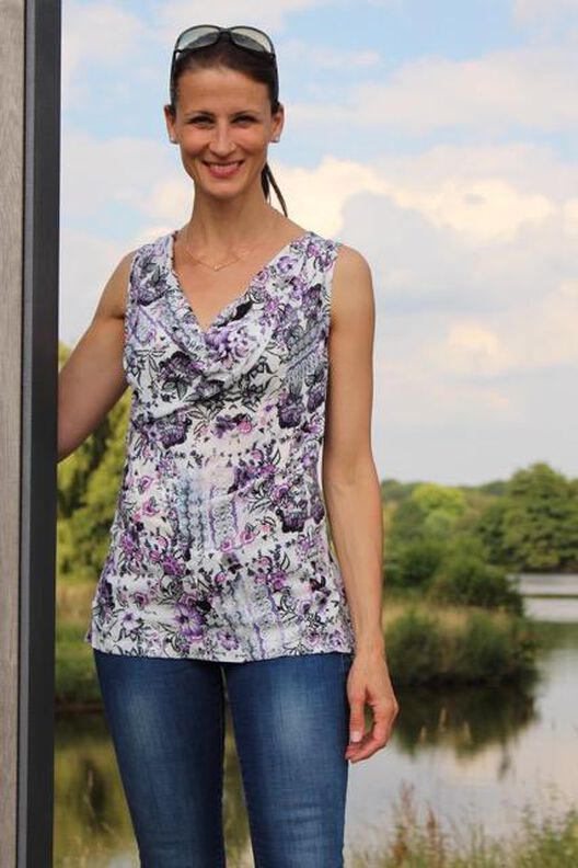 Shirt / Wasserfallkragen "Edda", Schnittmuster Gr. 158-46 image number 7
