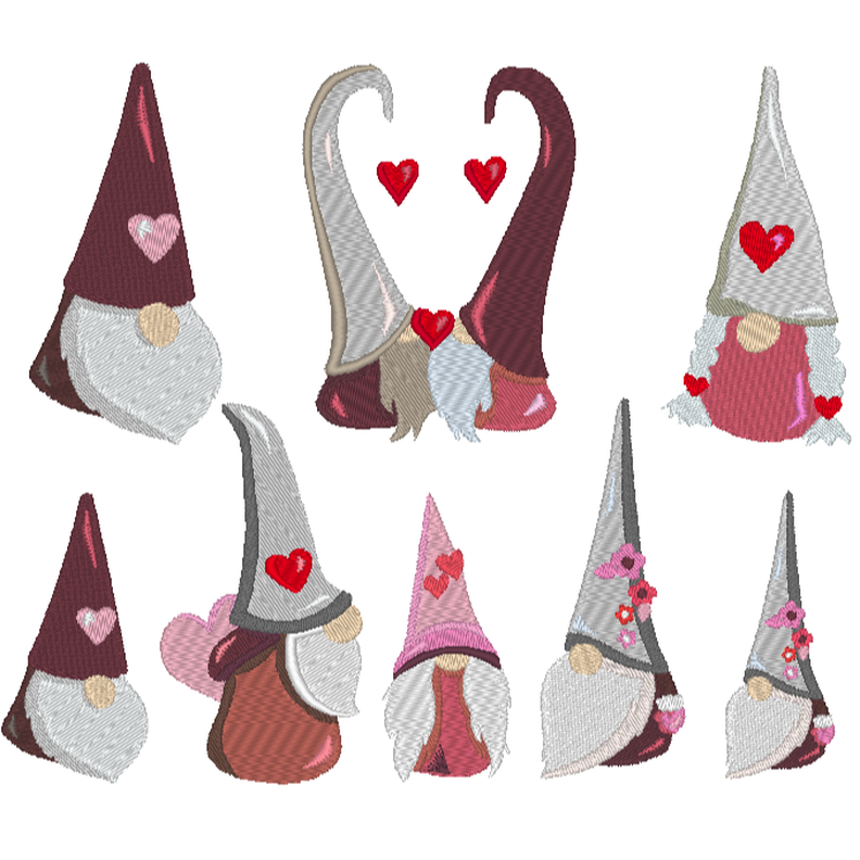 Herz Gnome Zwerg Stickdatei Valentinstag image number 1