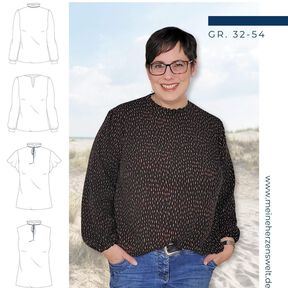 Bluse Damen - eBook Schnittmuster - 32-54 - Madrid#135