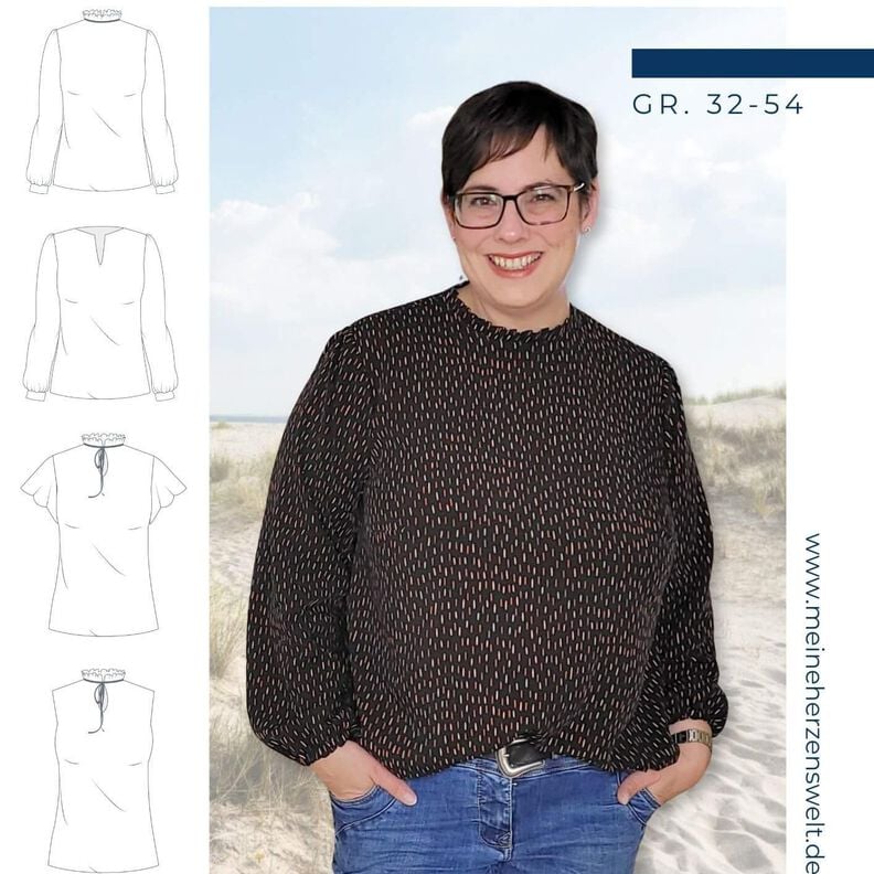 Bluse Damen - eBook Schnittmuster - 32-54 - Madrid#135 image number 1