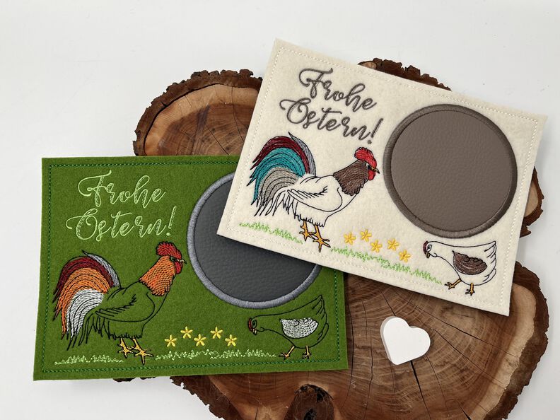 Stickdatei Mugrug Untersetzer Ostern Hahn Huhn image number 3