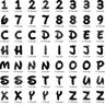 Buchstaben Zahlen in 1cm 1,5cm und 2cm Stickdatei thumbnail number 6