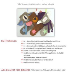 N&auml;hanleitung Nikolausstiefel Tiere